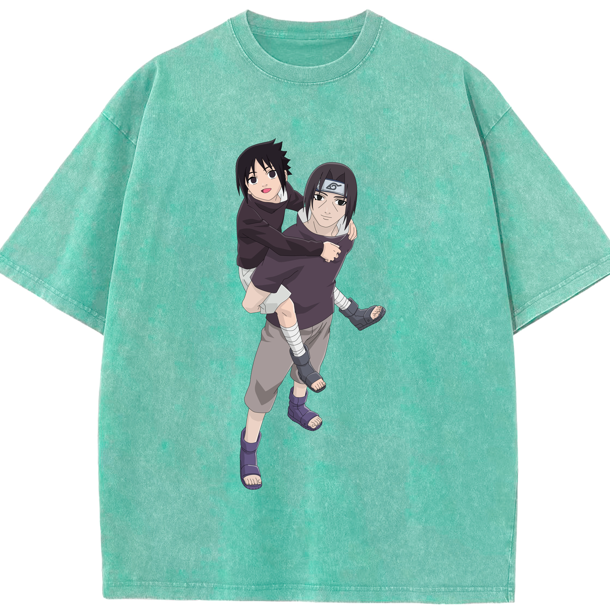 （画像用） NARUTO -ナルト- うちは イタチ Uchiha Itachi 綿100% ヴィンテージ風 半袖Tシャツ（フロントプリント）